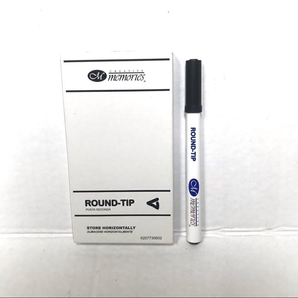 NIB Creative Memories black round tip markers 6 count